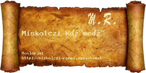 Miskolczi Rómeó névjegykártya